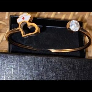 PLITI “Nurse” 🩺 With Heart Cuff Bracelets (New) Adjustable